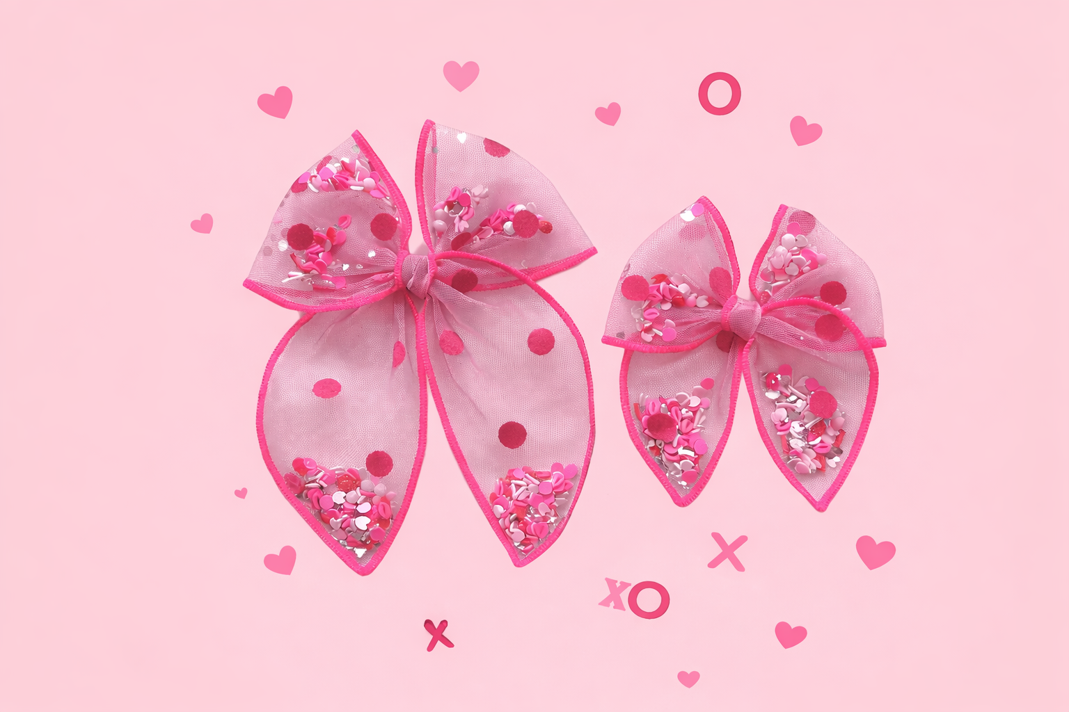 Mesh Shaker Bow - Polka Dot Promise