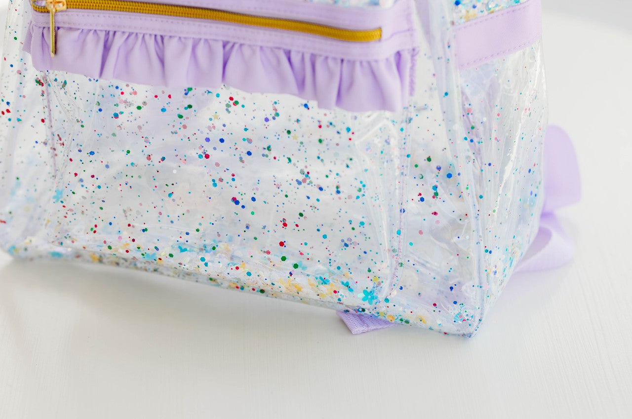 Bree Clear Sequin Backpack - Enchanted Violet Sparkle