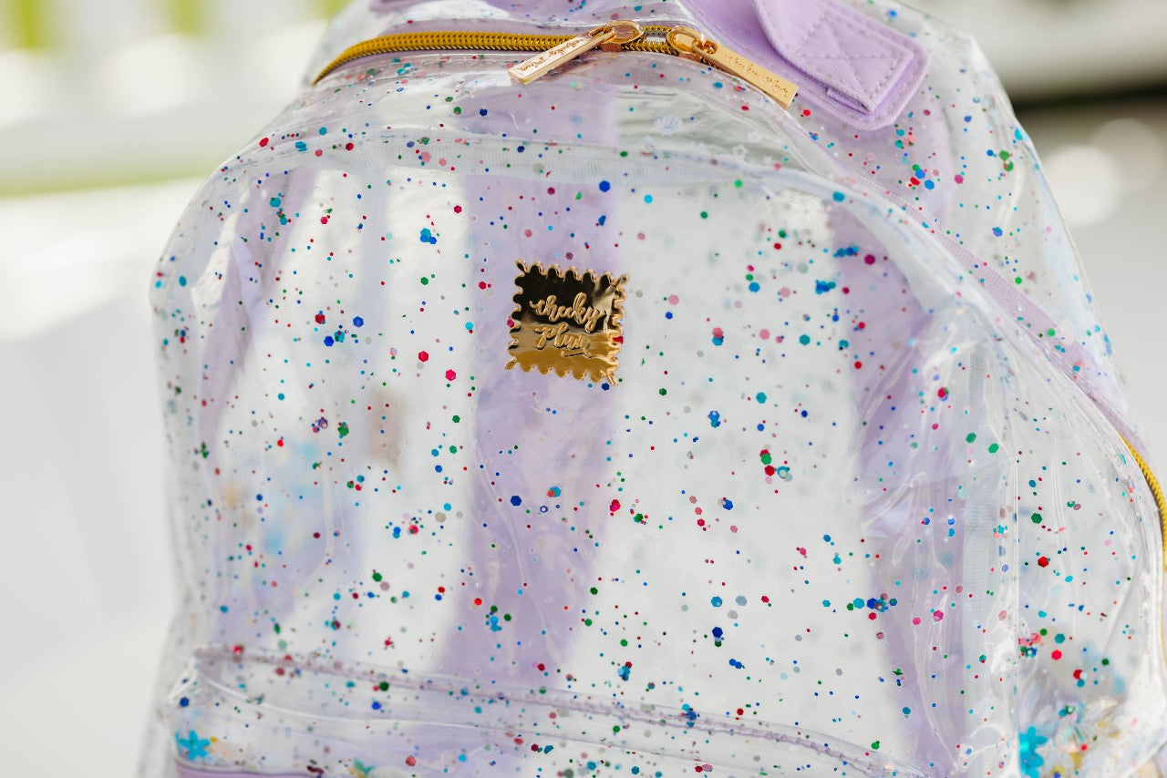 Bree Clear Sequin Backpack - Enchanted Violet Sparkle