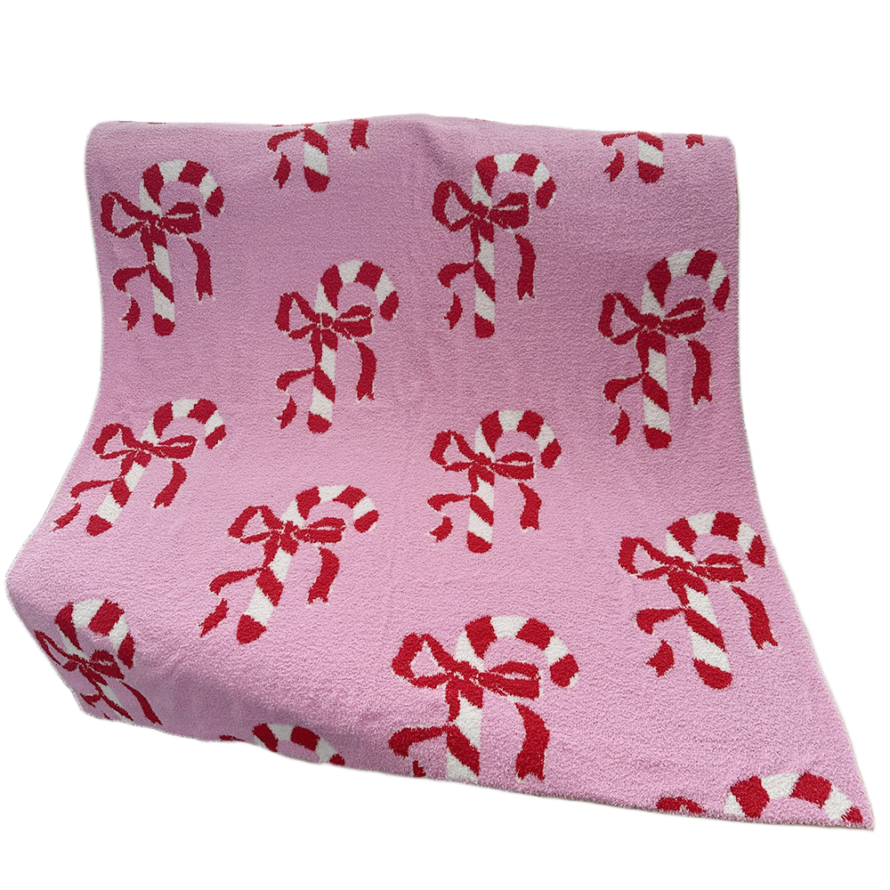Candy Cane Luxury Throw Blanket