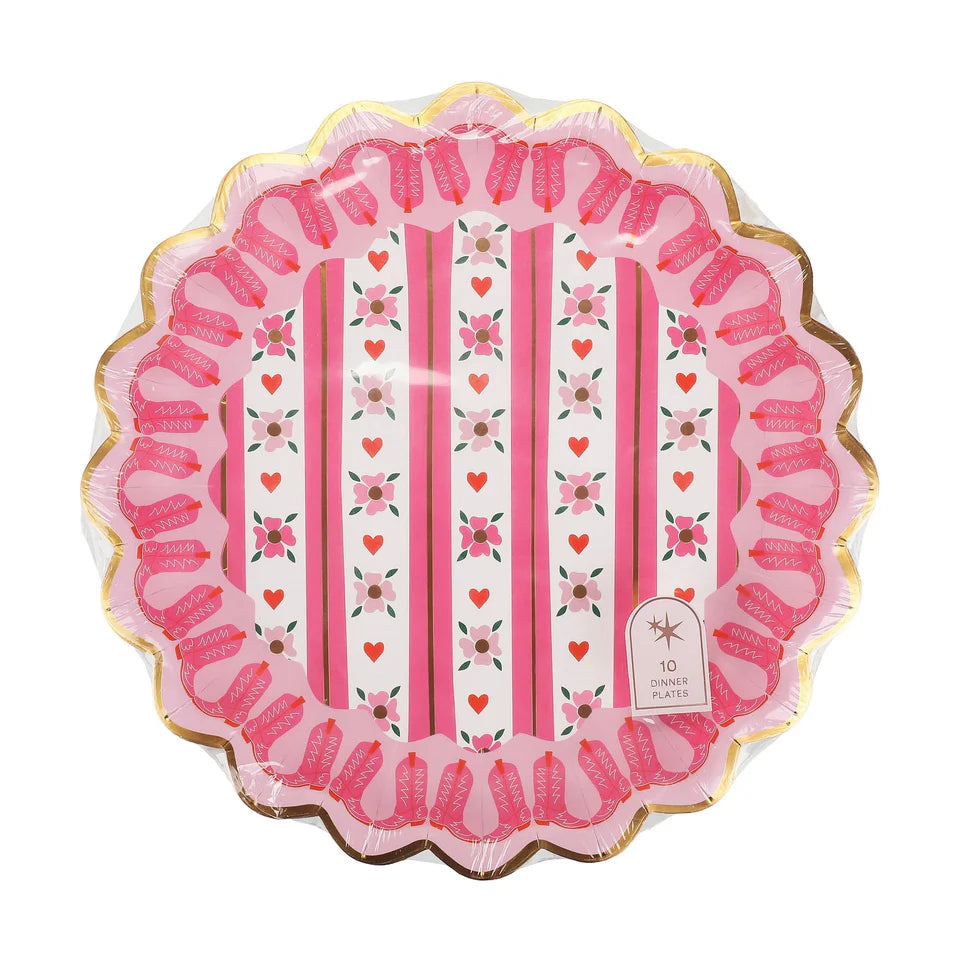 Boot Scoot Blooms Dinner Plates - 10 PK