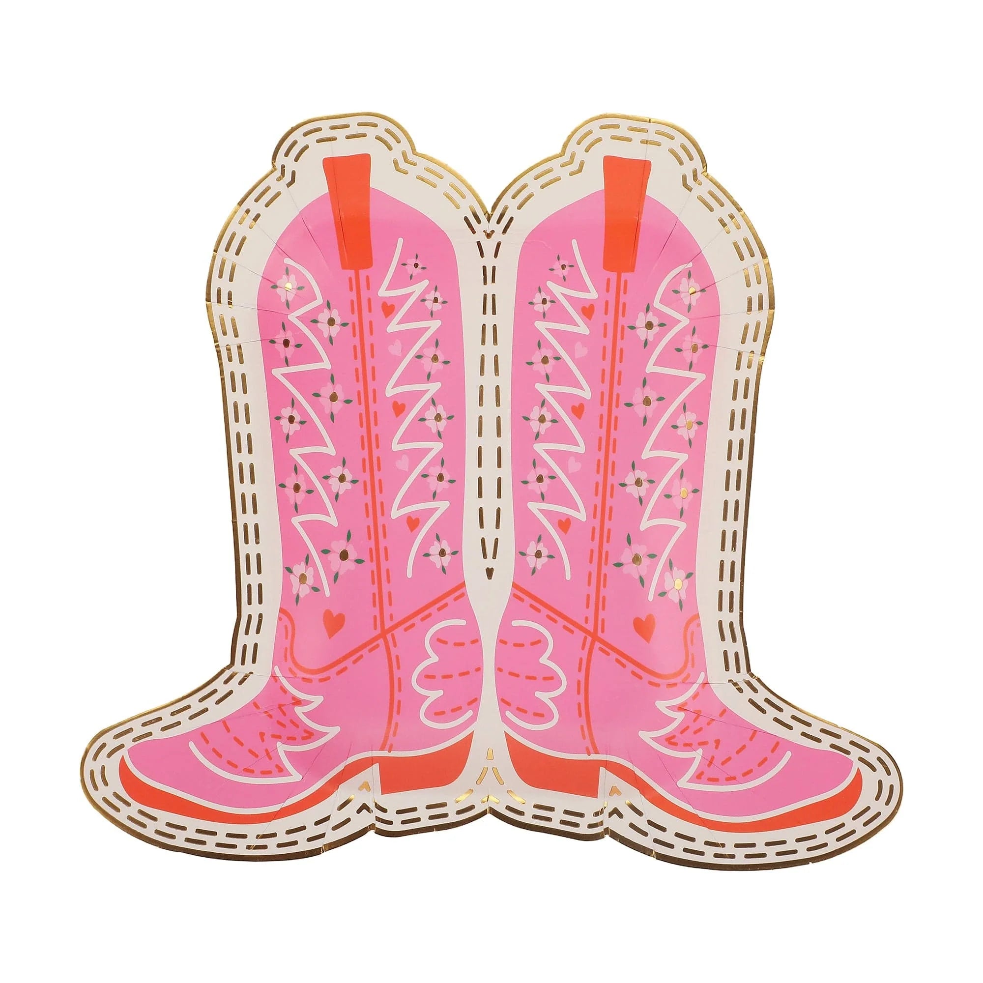 Cowboy Boot Dessert Plates - Boot Scoot Blooms - 10 PK