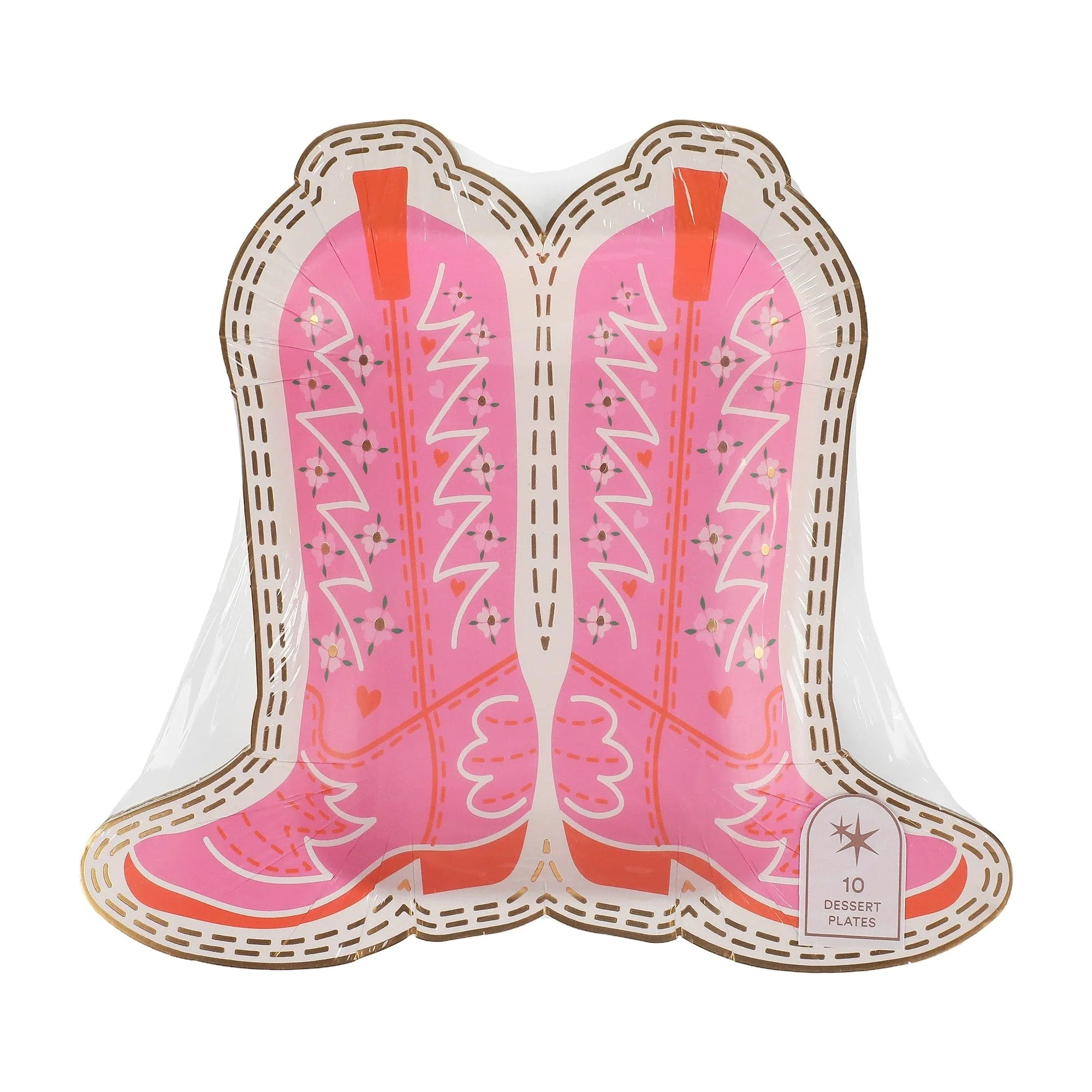 Cowboy Boot Dessert Plates - Boot Scoot Blooms - 10 PK