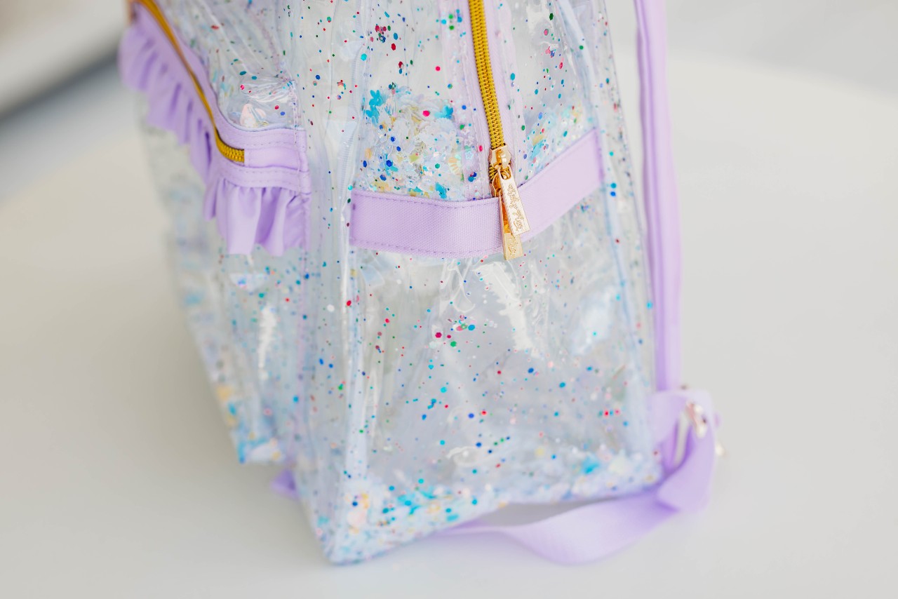 Bree Clear Sequin Backpack - Enchanted Violet Sparkle