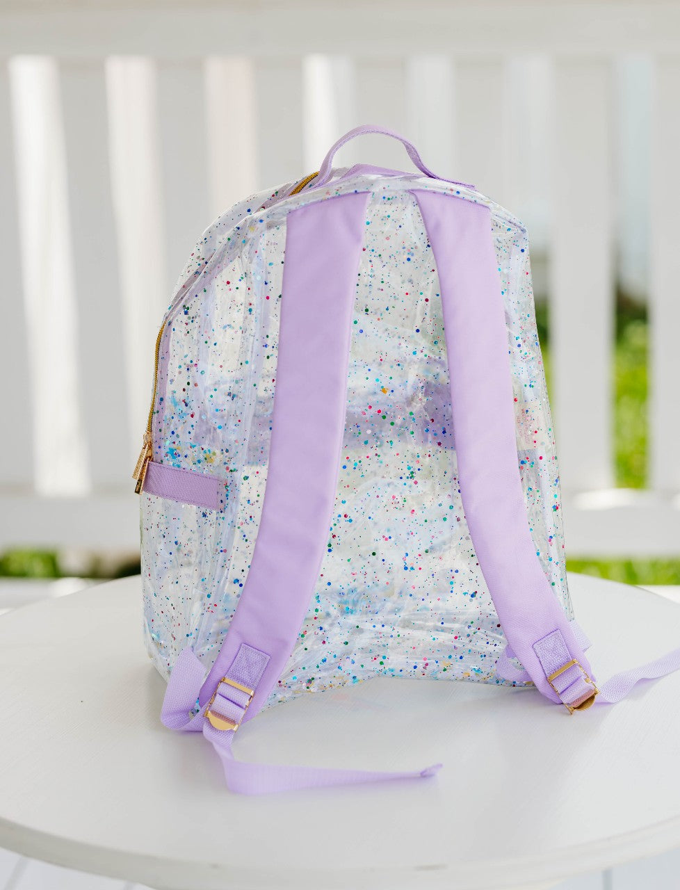 Bree Clear Sequin Backpack - Enchanted Violet Sparkle