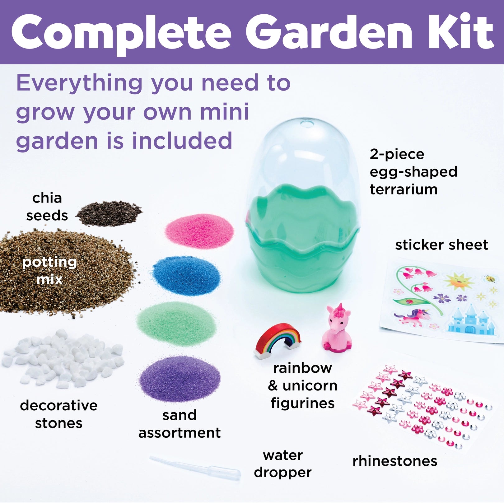 Grow A Mini Garden – Unicorn - Diy Craft Kit For Kids