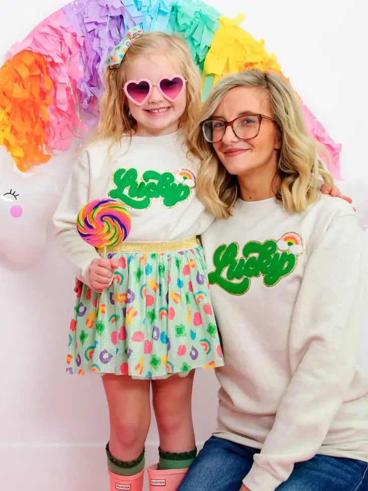 Women's Lucky Script Patch Sweatshirt