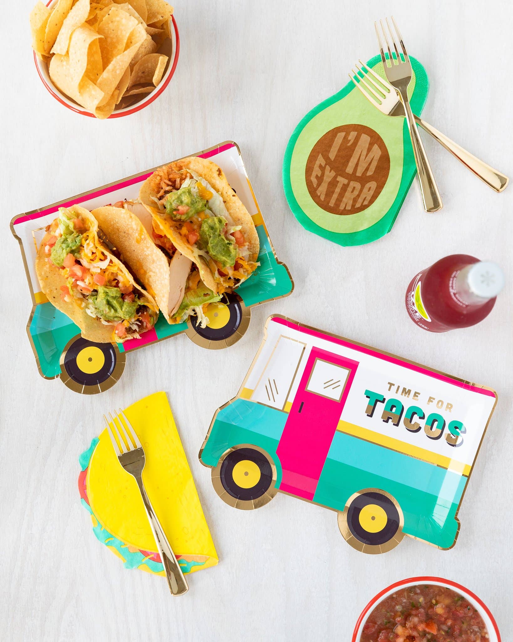 Taco Truck Shaped Plate - 10 PK