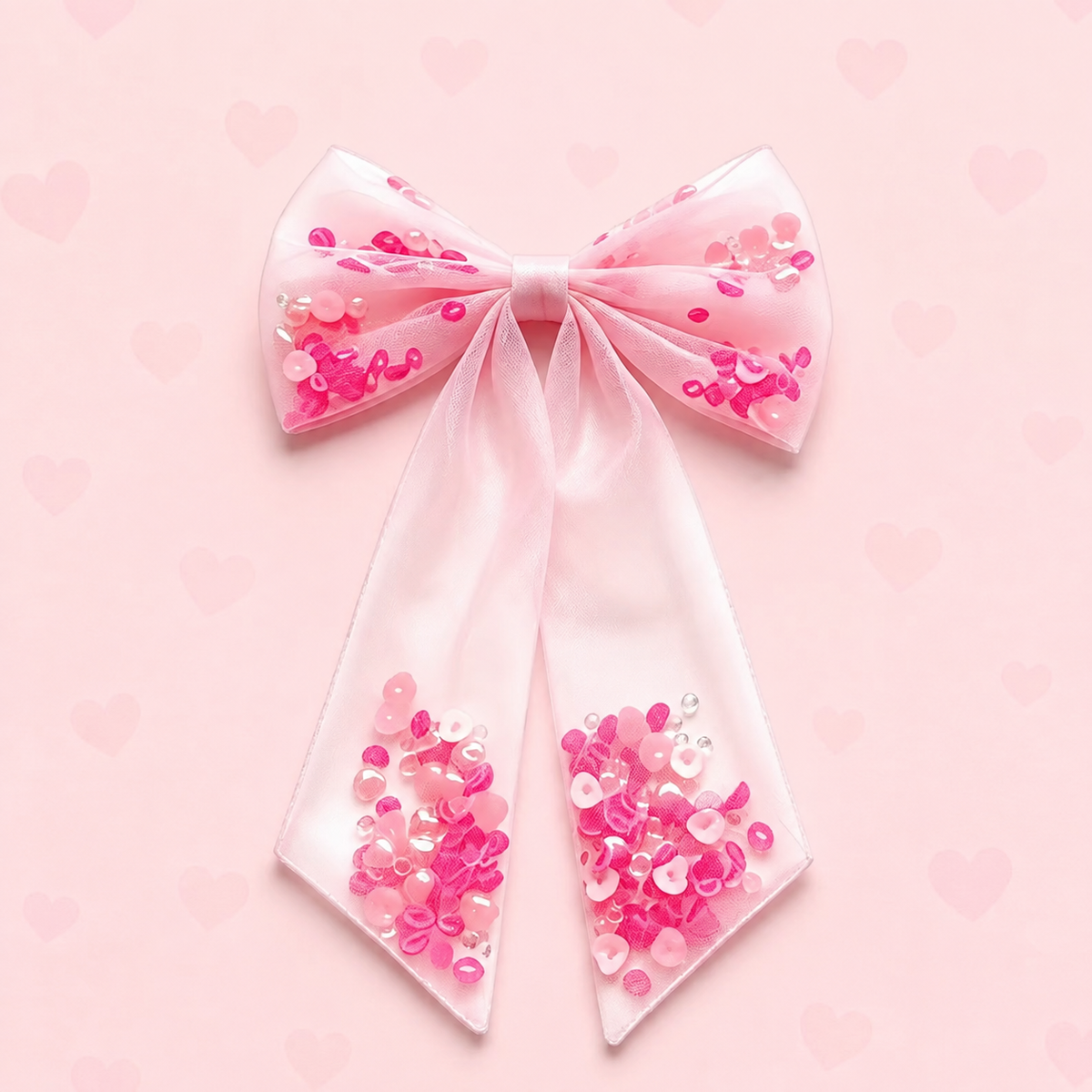 Mesh Shaker Bow - Sweetheart Shimmer