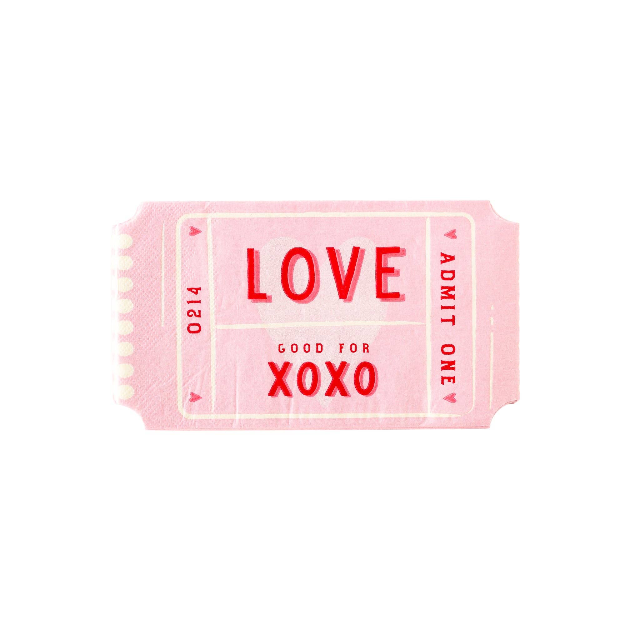 Love Ticket Shaped Dinner Paper Napkin - 24 PK