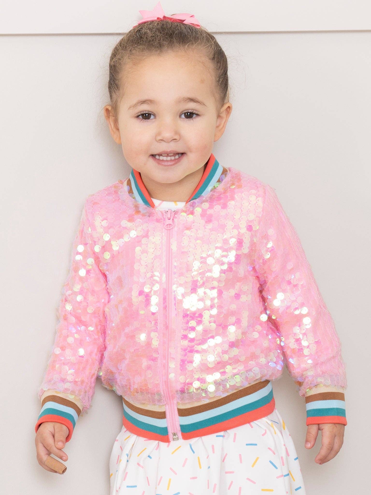 Pink Iridescent Bomber Jacket