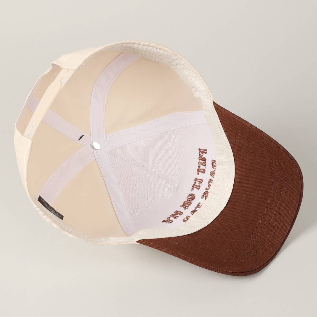 Put It On My Dad's Tab Embroidery Two-Tone Hat: Pink / ONE SIZE