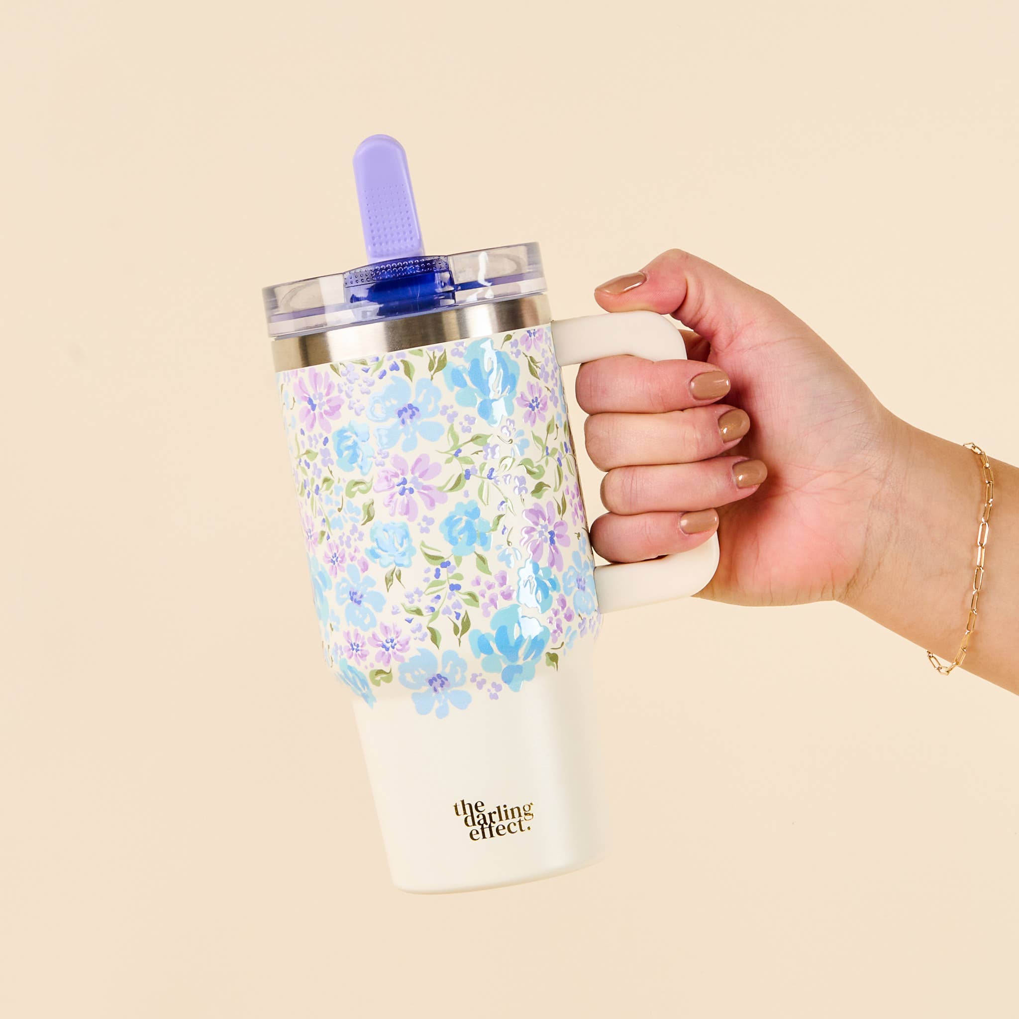20 oz Lifestyle Flip Straw Tumbler - Secret Garden Blue