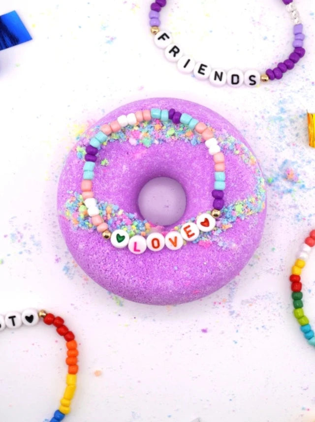 Purple Donut Bath Bomb and Bracelet Pack