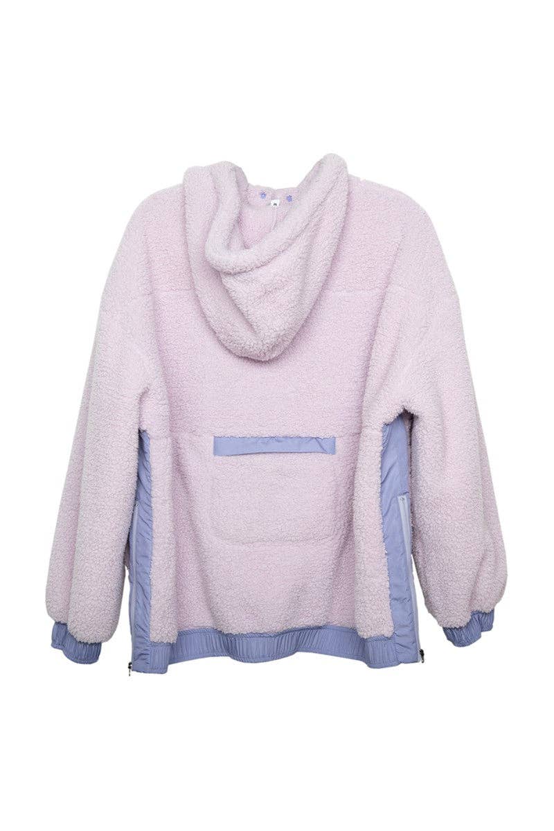 Light Purple Wholesale Two-Toned Sherpa Pullover: Light Purple / S