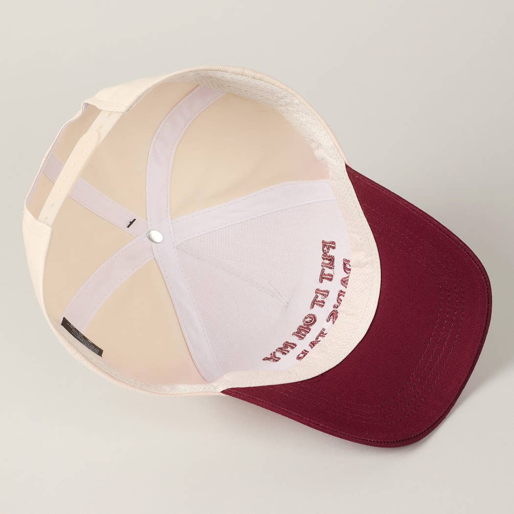 Put It On My Dad's Tab Embroidery Two-Tone Hat: Pink / ONE SIZE