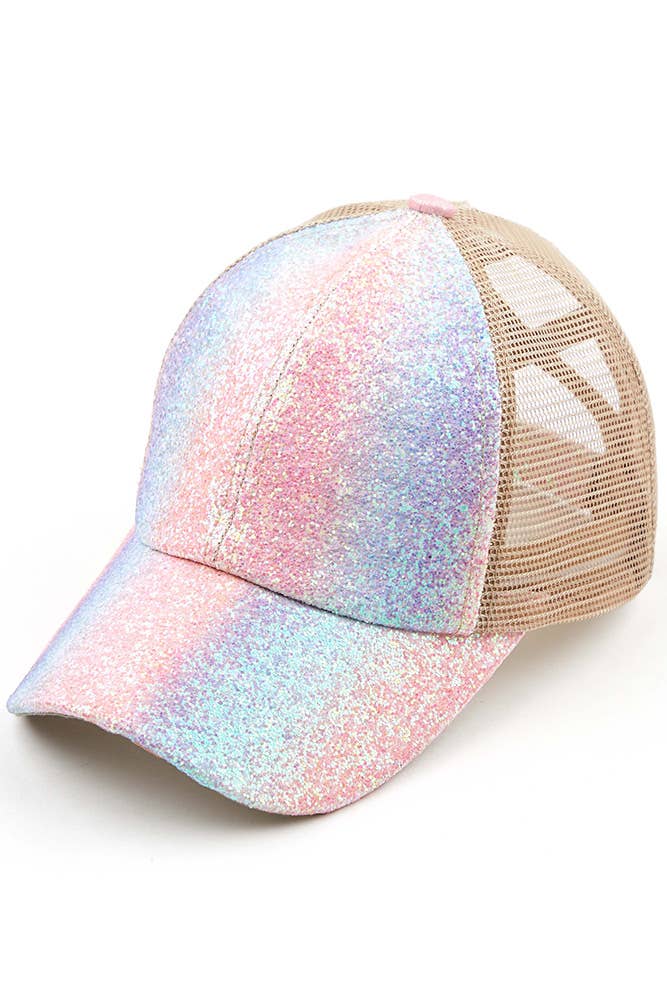 C.C Kids Glitter Criss-Cross Pony Cap | Unicorn