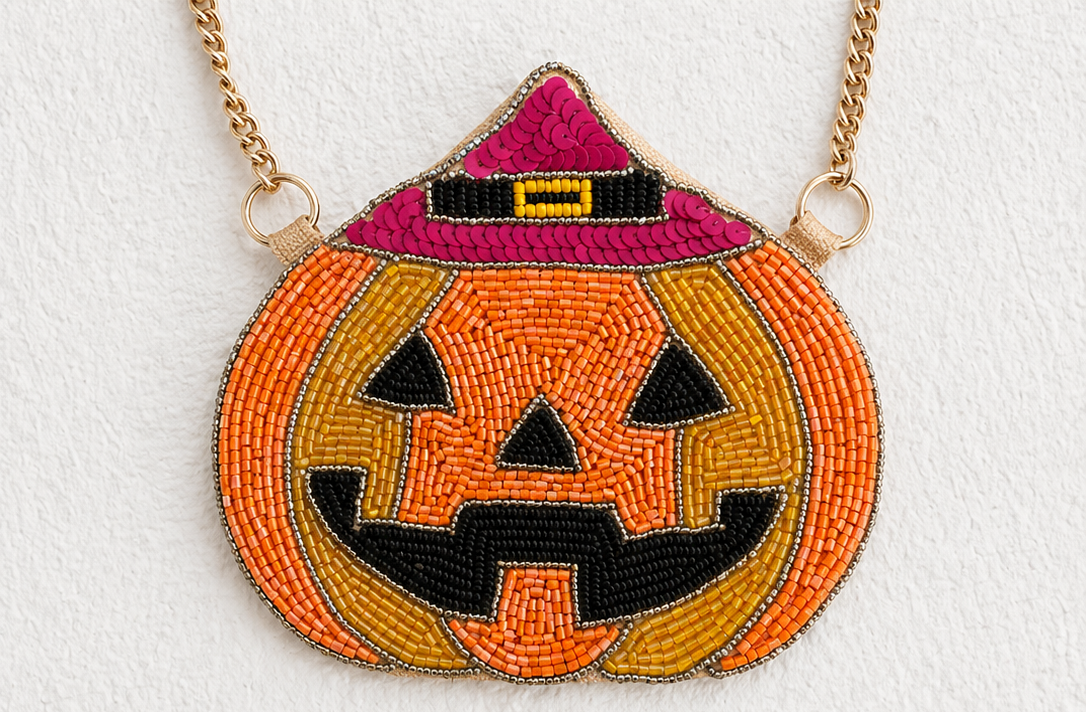Beaded Purse - Pretty Pumpkin