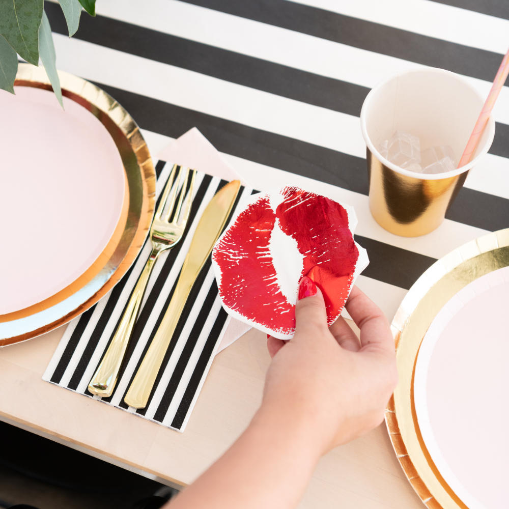 Die-Cut Lip Cocktail Napkins - 20 PK