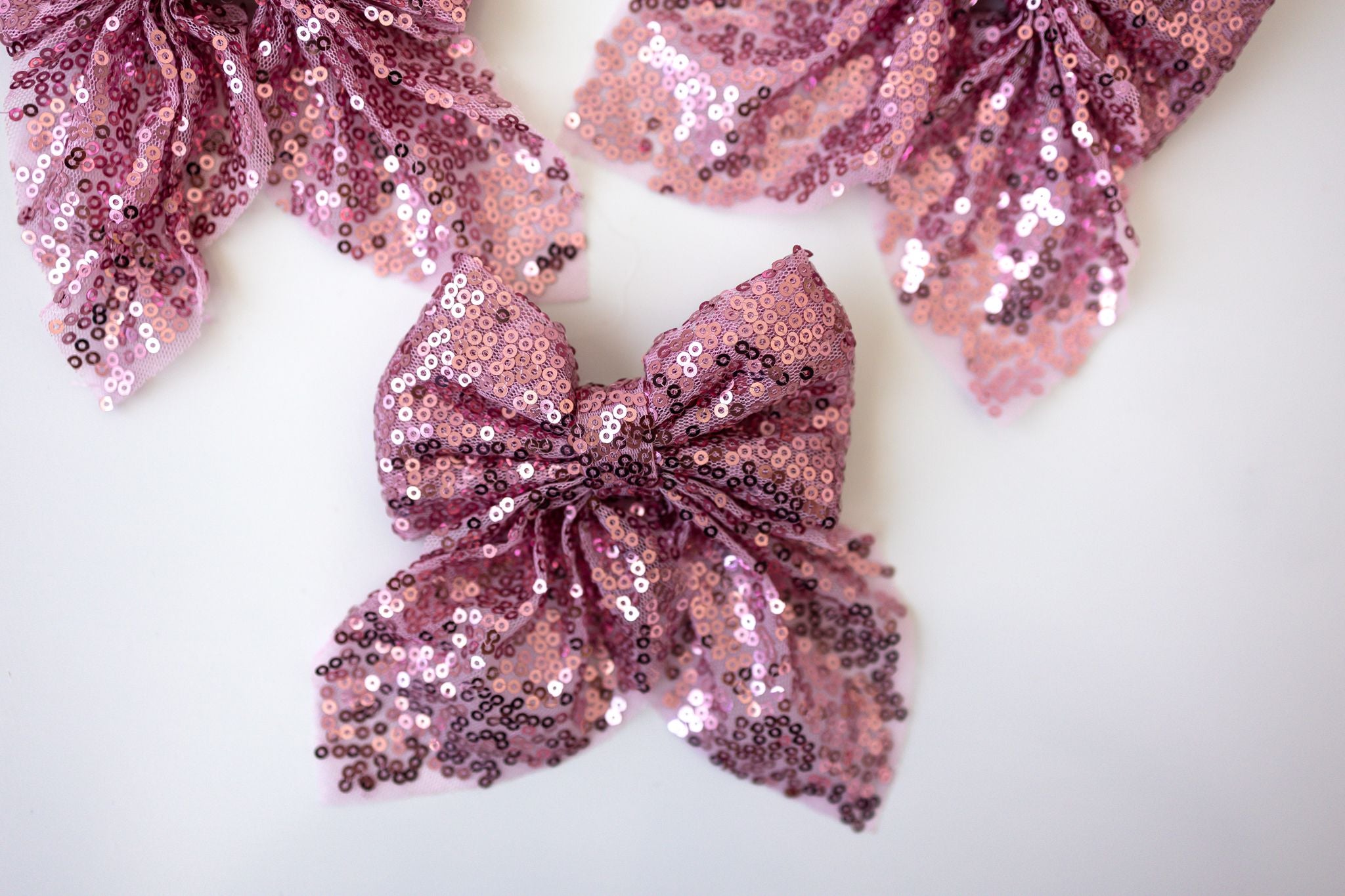 Pink Sequin Hair Bow