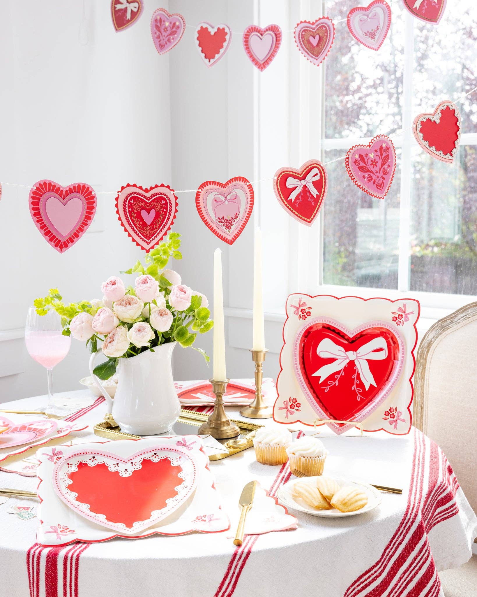 Vintage Heart Shaped Plate Set - 8 PK