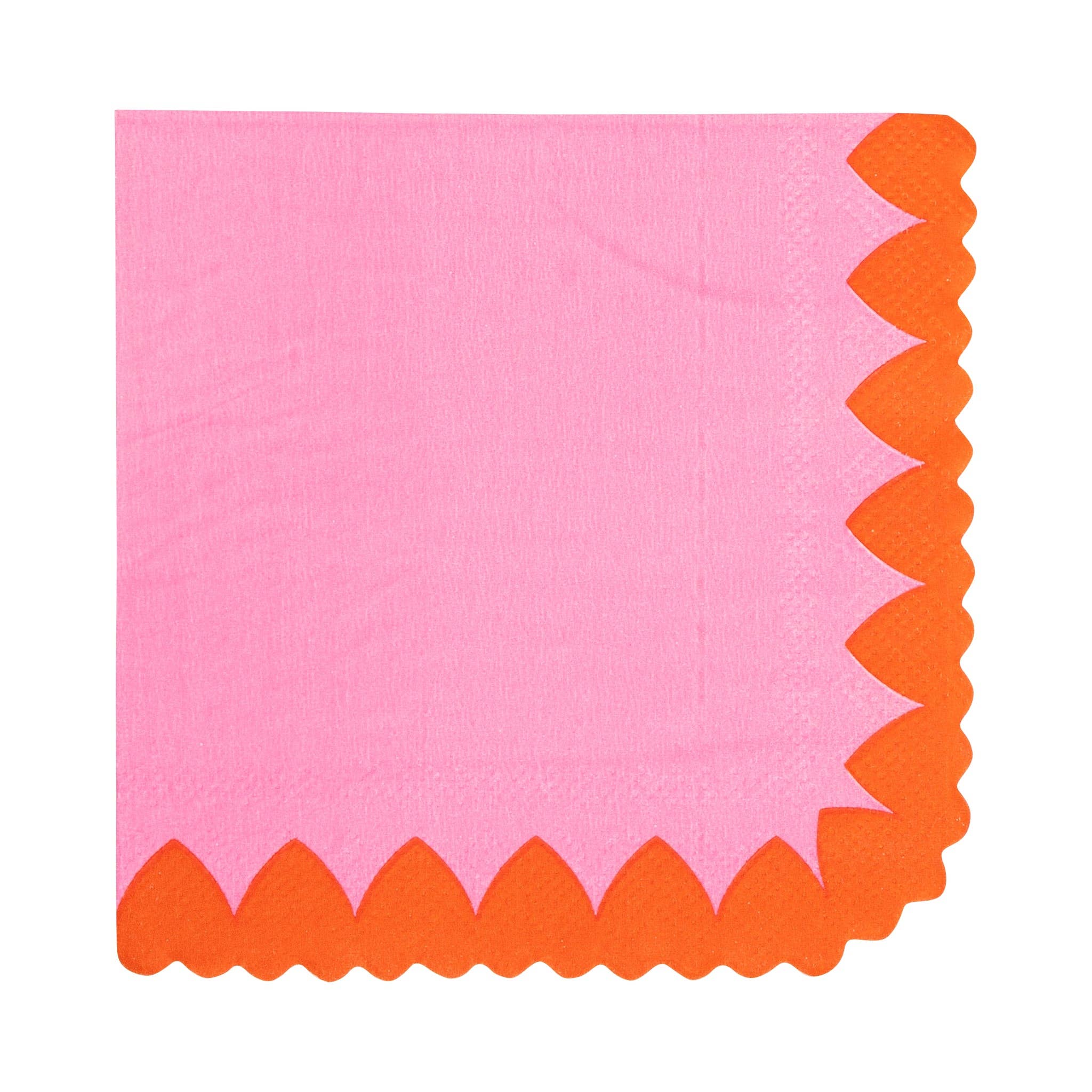 Scalloped Heart Border Cocktail Napkin - 24 PK