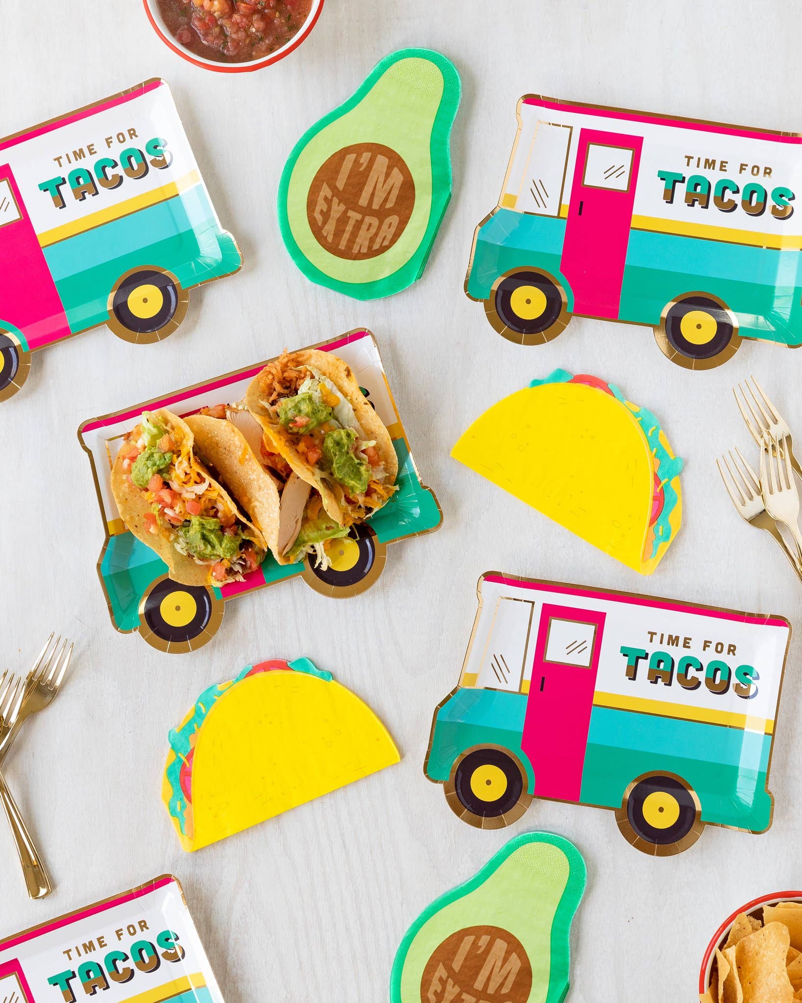 Taco Truck Shaped Plate - 10 PK