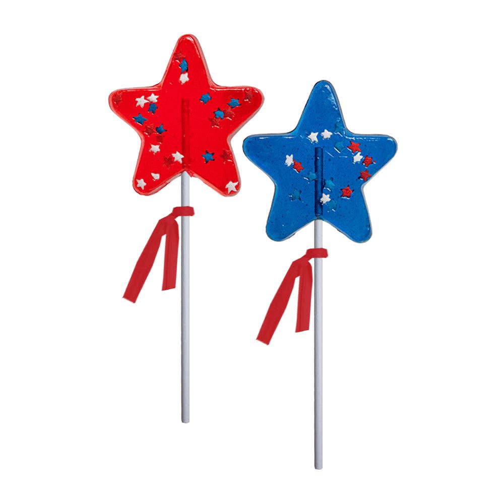 Patriotic Star Confetti Lollipops
