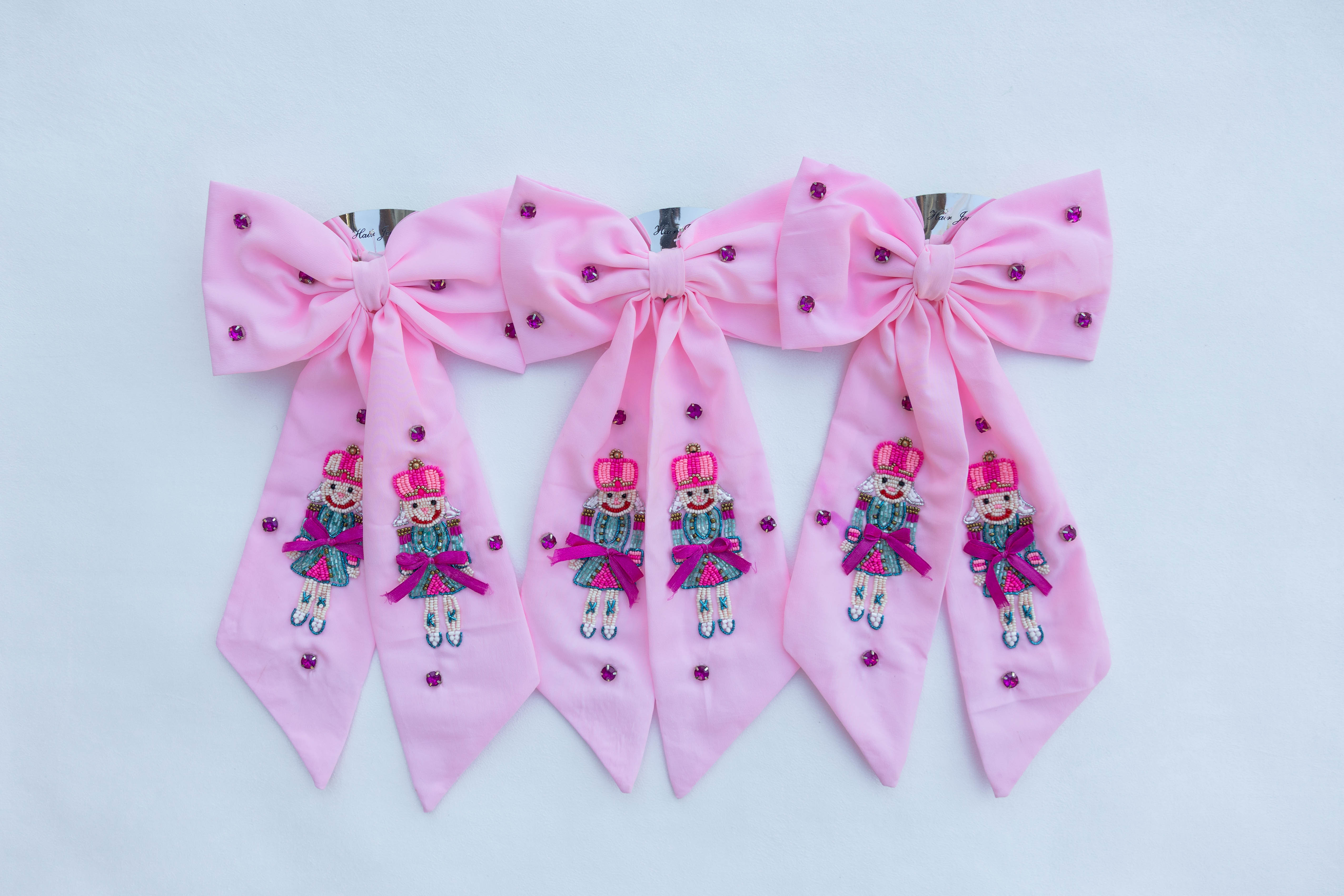 Beaded Hair Bow - Nutcracker Magic