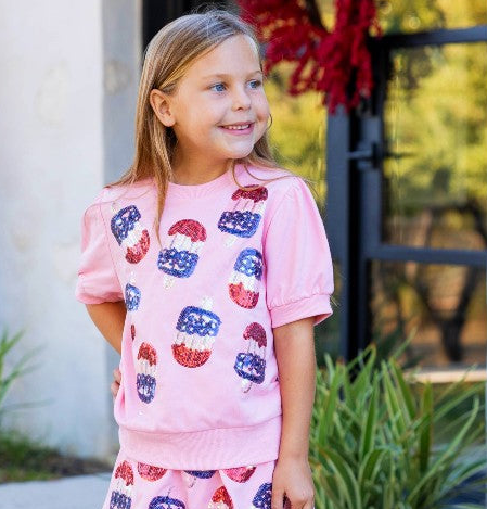 Sweater Top - Patriotic Popsicle Sequin