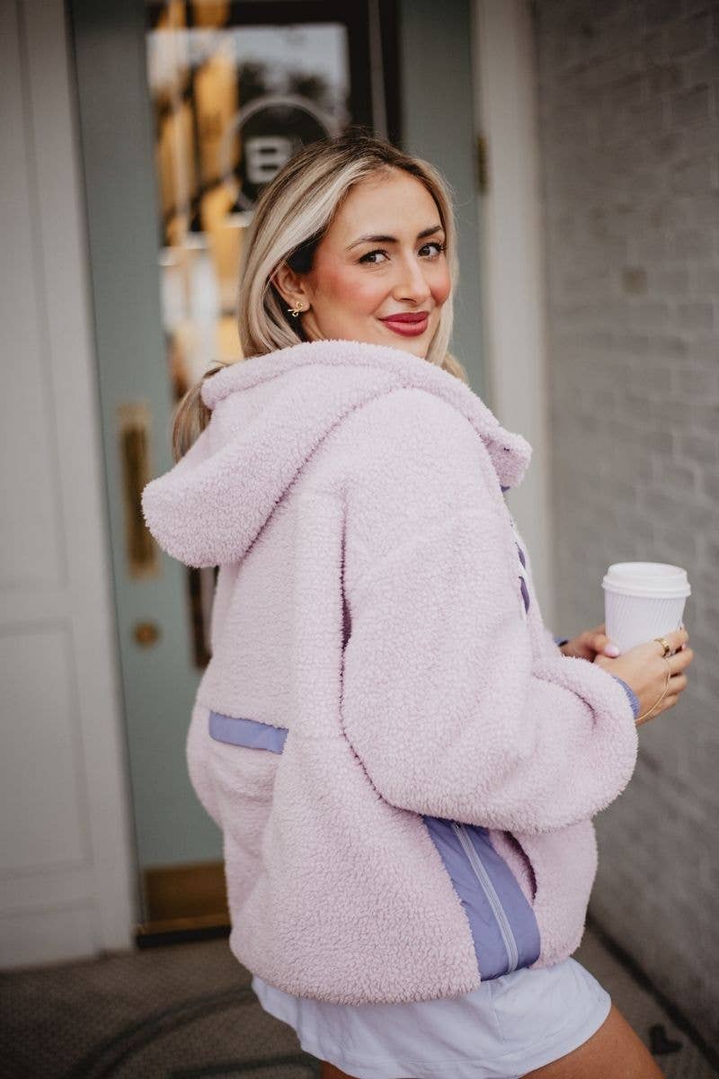 Light Purple Wholesale Two-Toned Sherpa Pullover: Light Purple / S