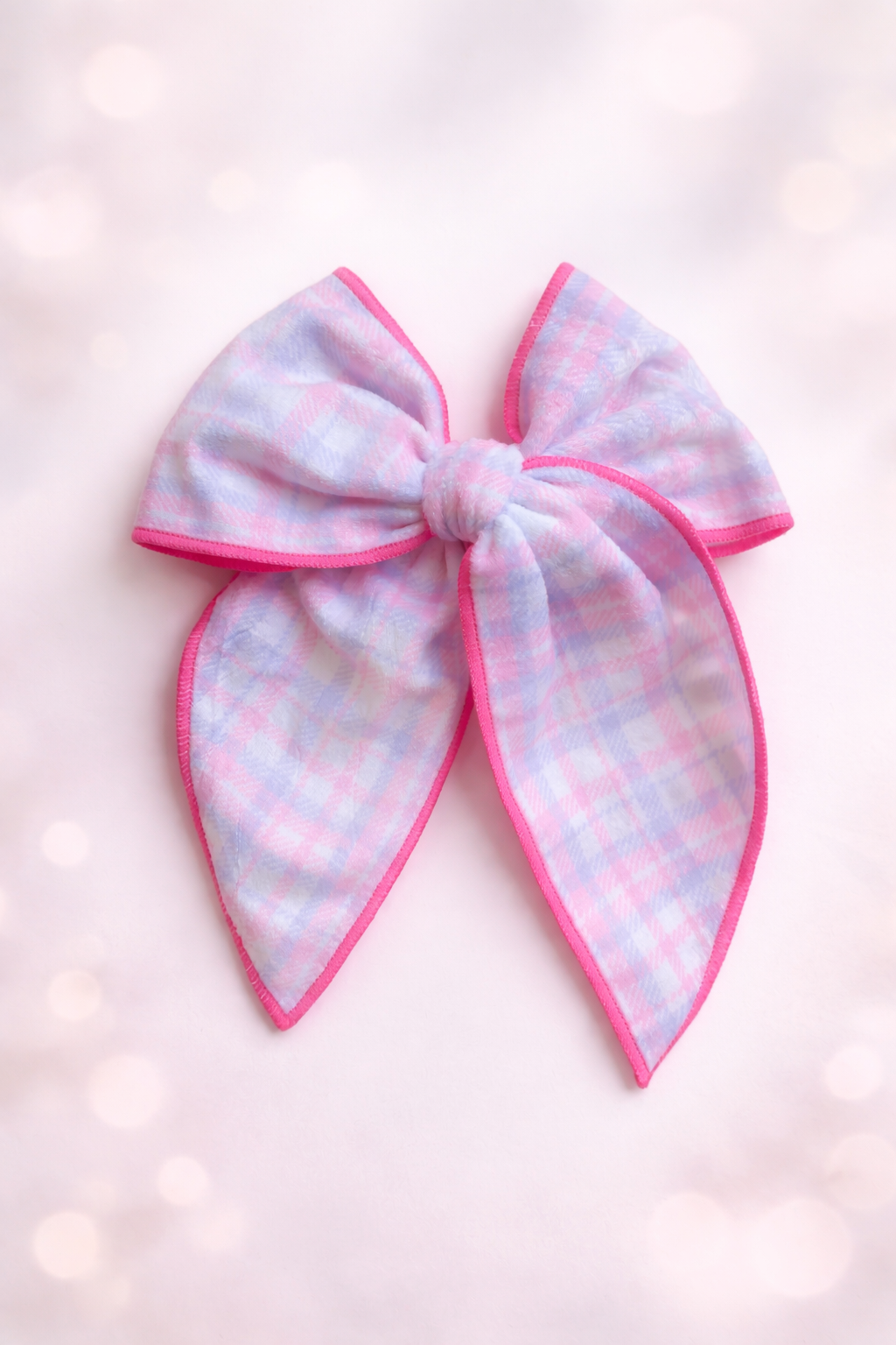 Velvet Hair Bow - Perfectly Plaid