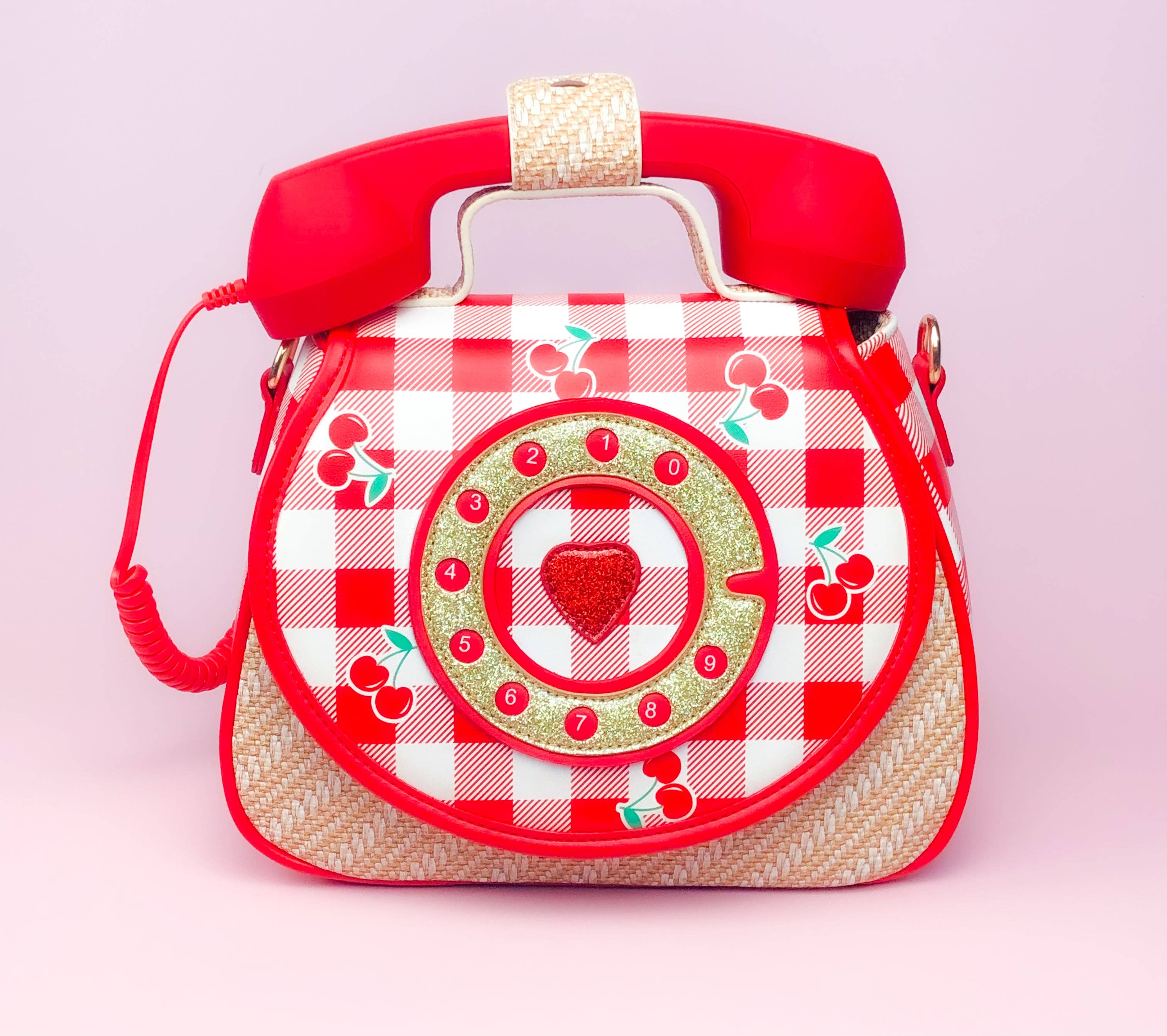 Ring Ring Phone Convertible Handbag - Cherry
