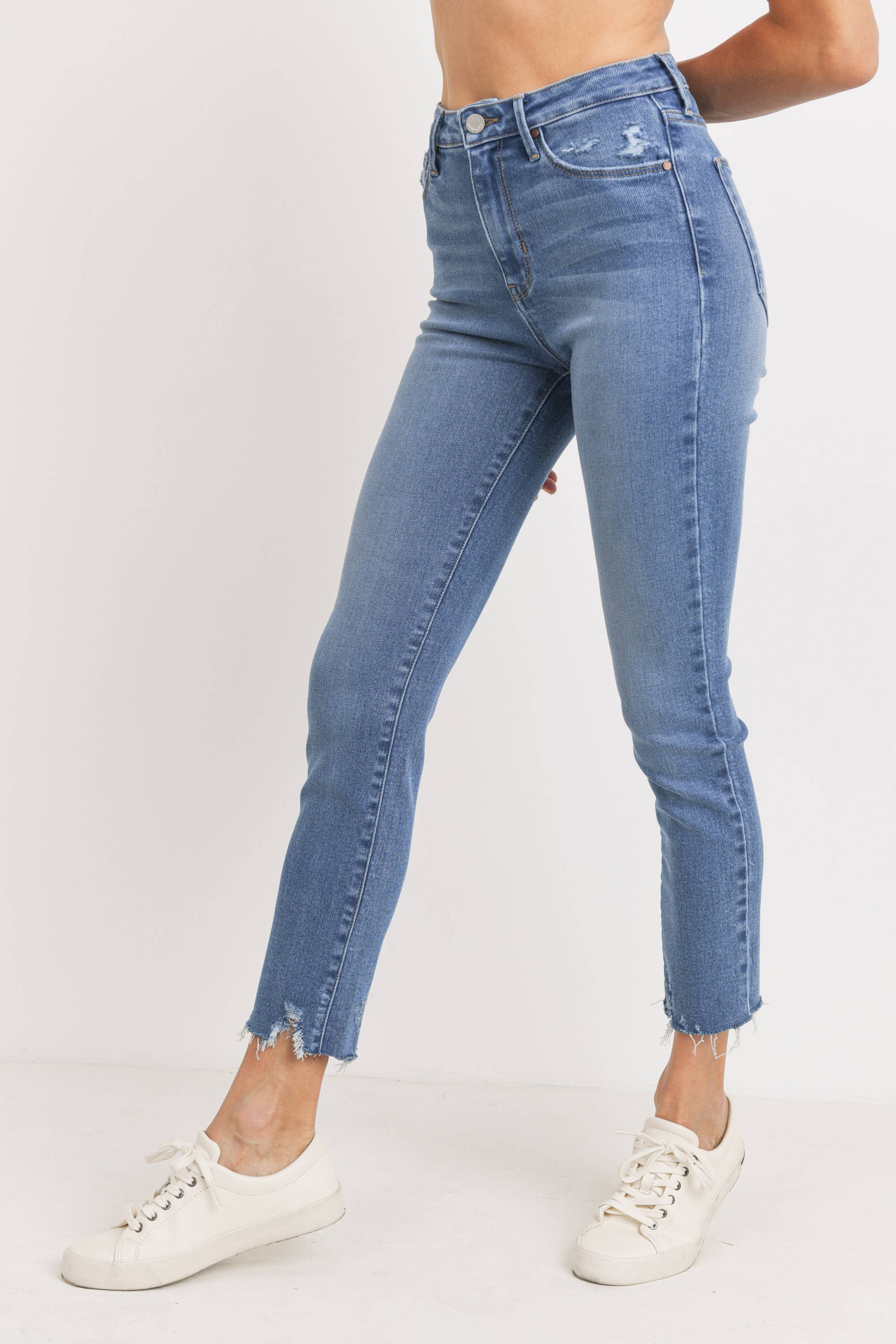 Hi Rise Slim Straight Jeans