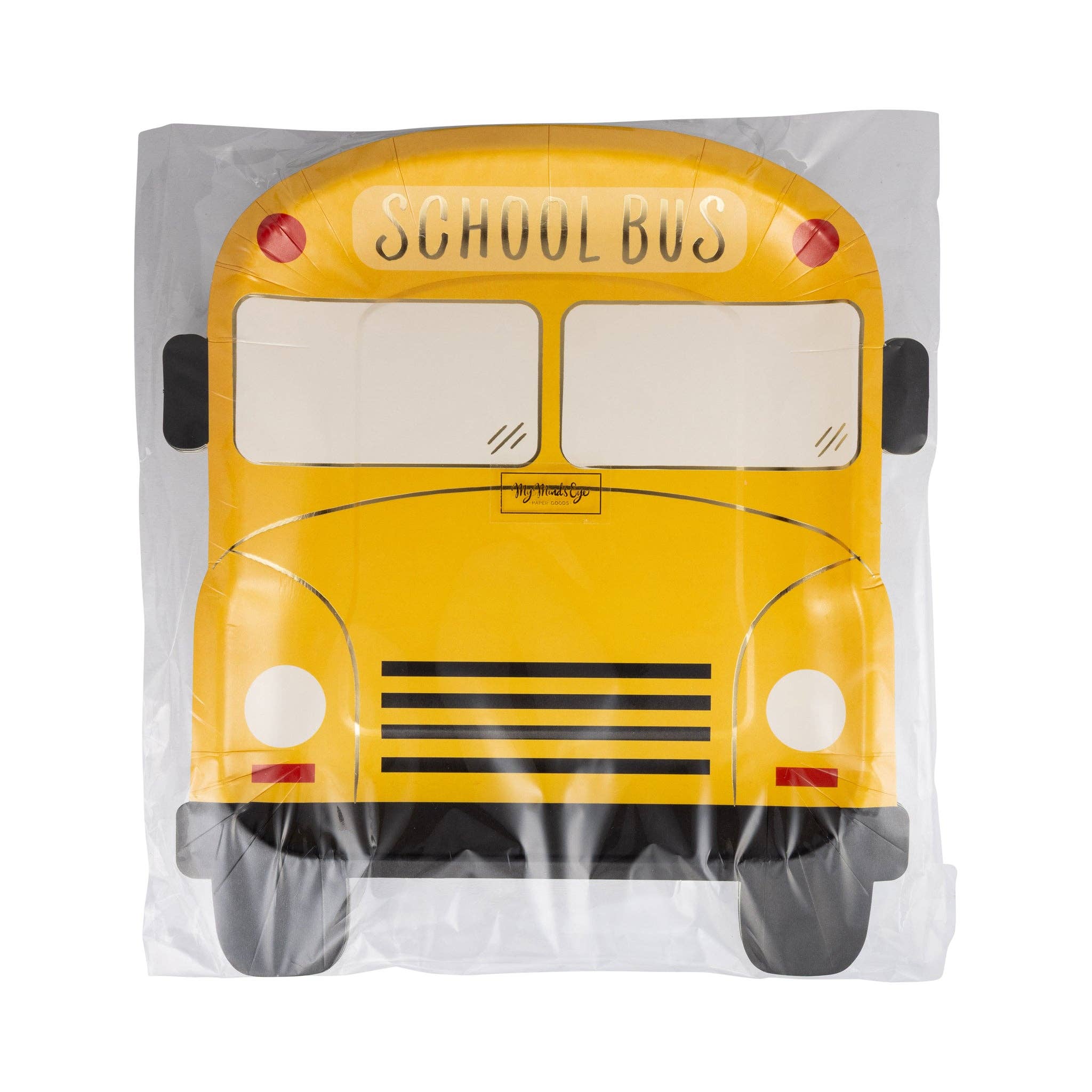 School Bus Shaped Paper Plate - 8 PK