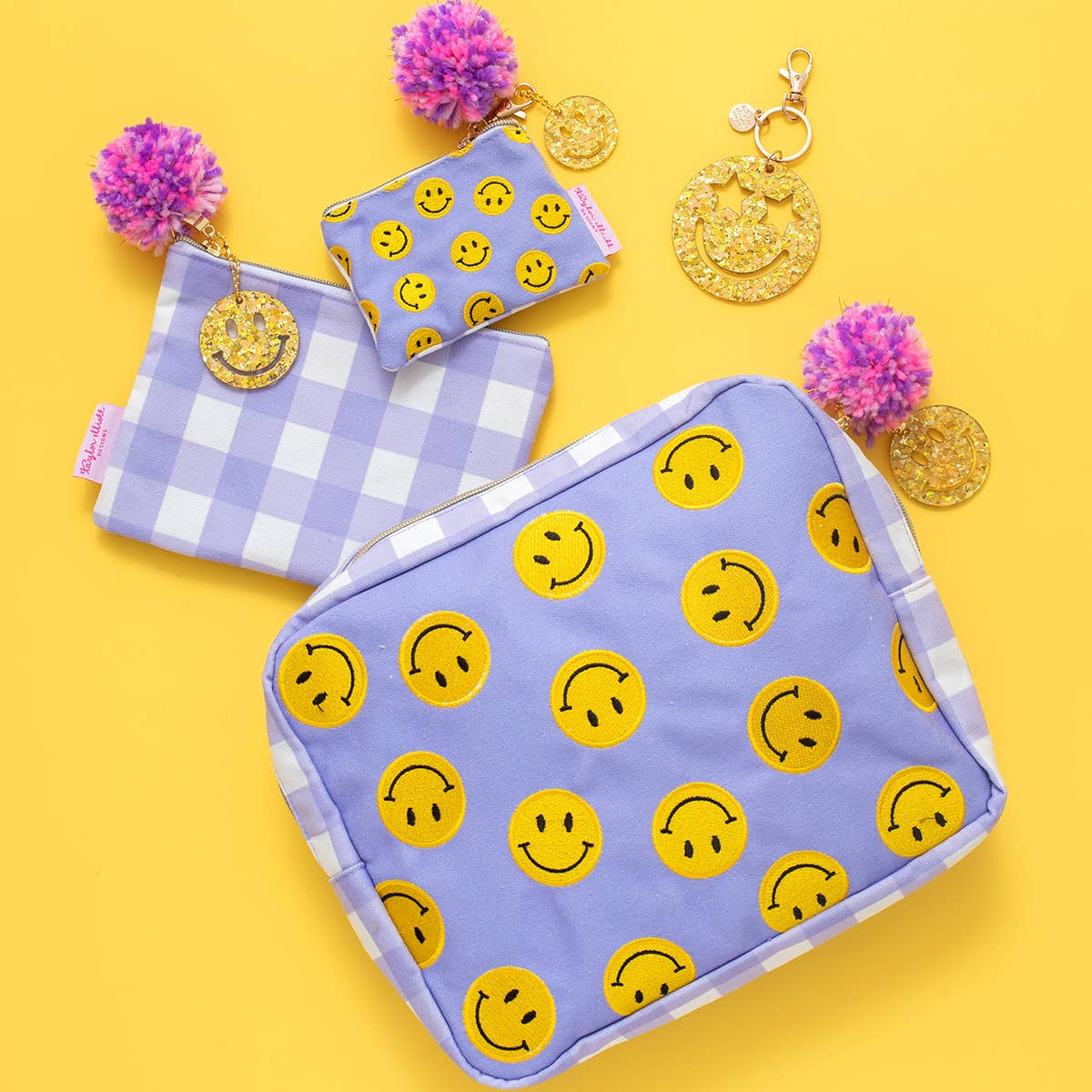 Confetti Keychain - Smiley Stars