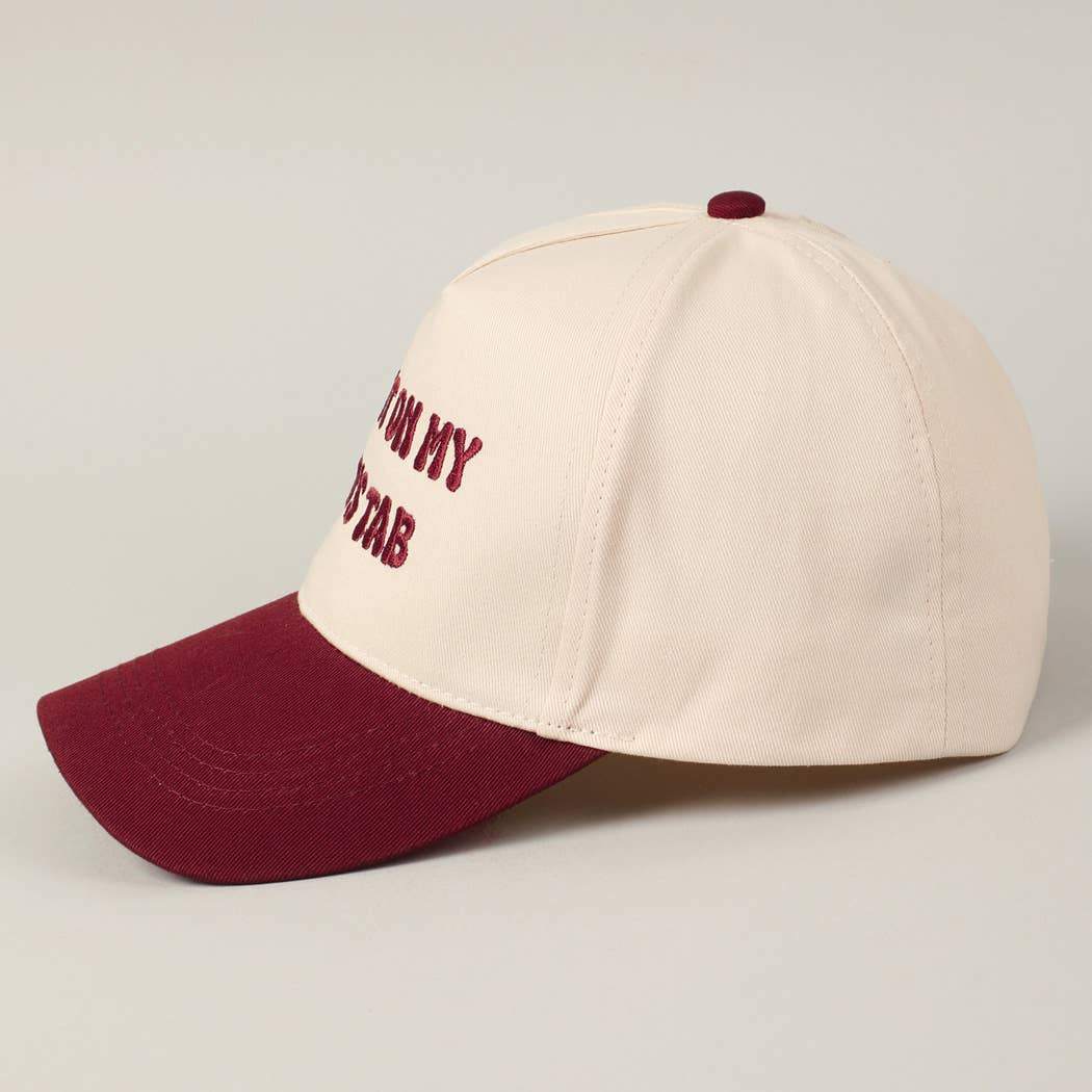 Put It On My Dad's Tab Embroidery Two-Tone Hat: Pink / ONE SIZE