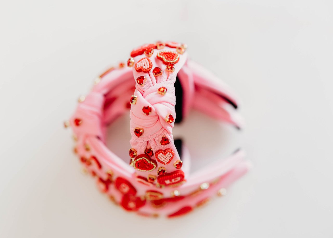 Beaded Headband - Hugs and Kisses