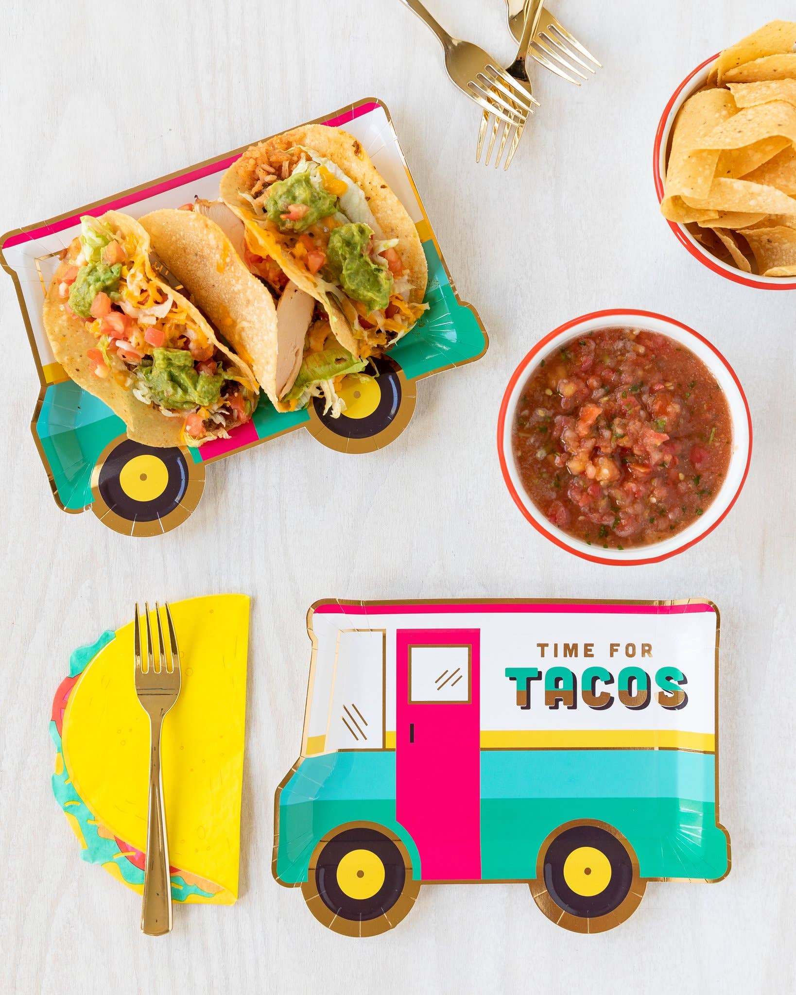 Taco Truck Shaped Plate - 10 PK