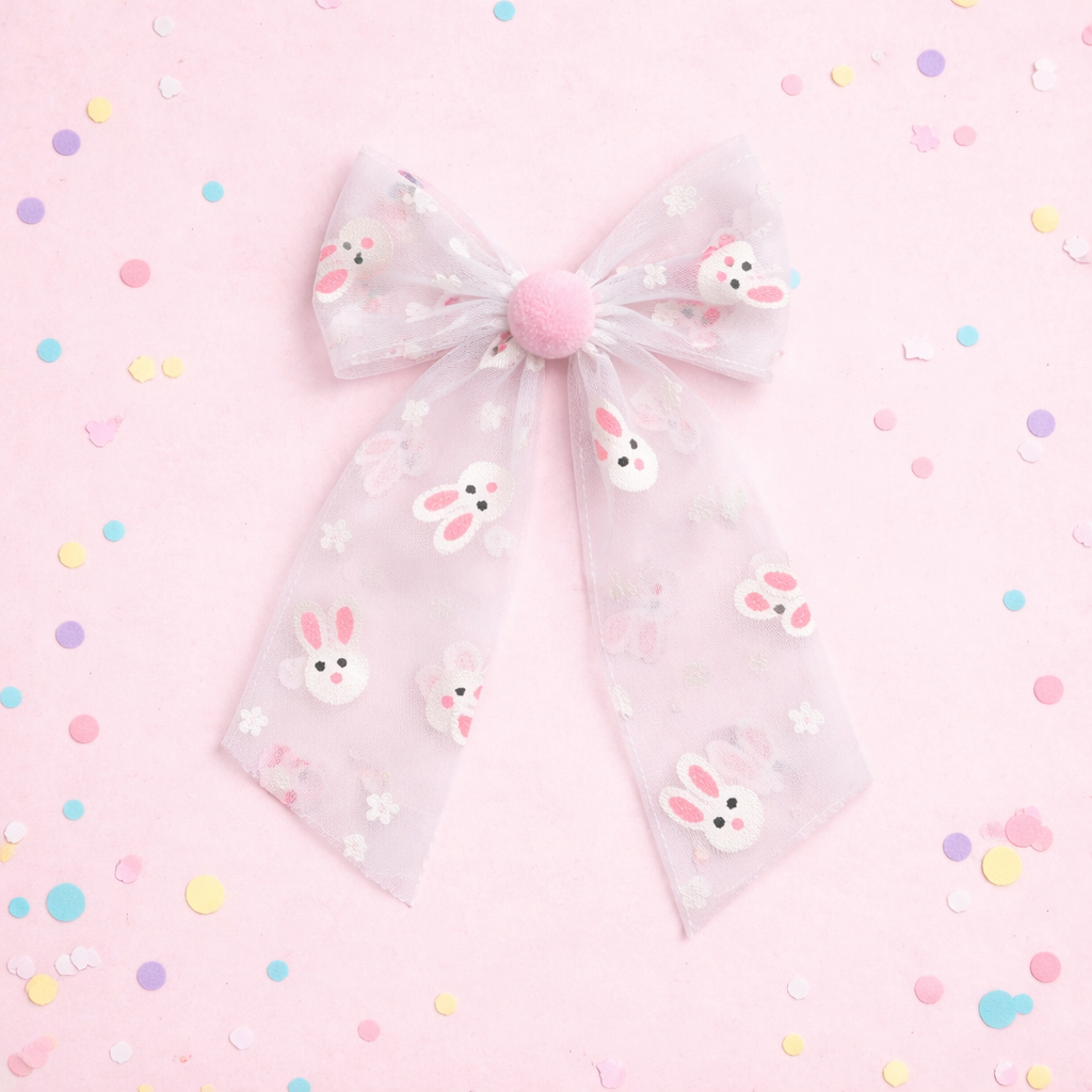 Tulle Hair Bow - Cottontail Cutie