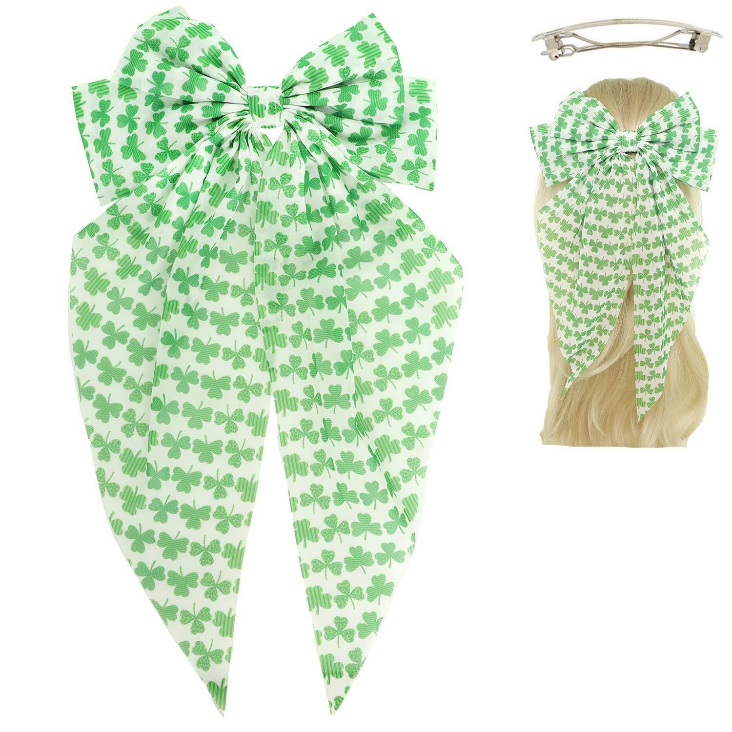 St. Patrick Bow Barrette Hair Clip