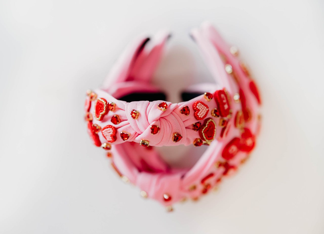 Beaded Headband - Hugs and Kisses