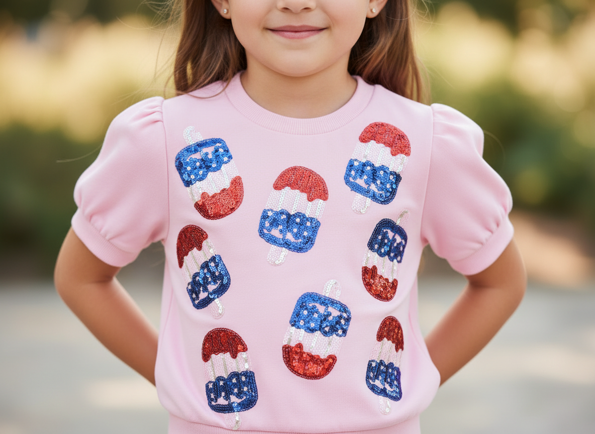 Sweater Top - Patriotic Popsicle Sequin