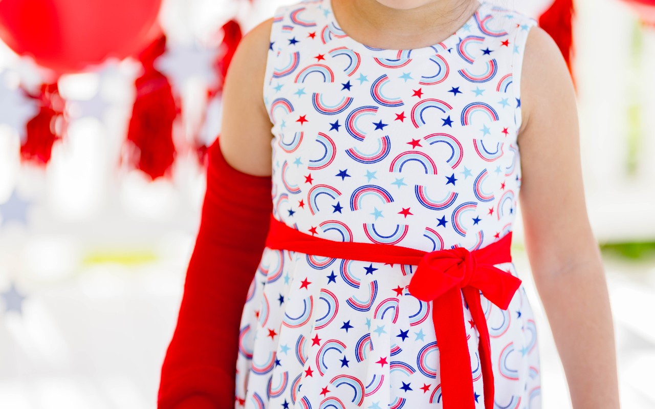 Gabby Knit Dress - Patriotic Rainbow