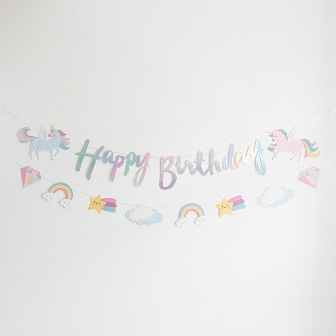 Unicorn Iridescent Birthday Garland