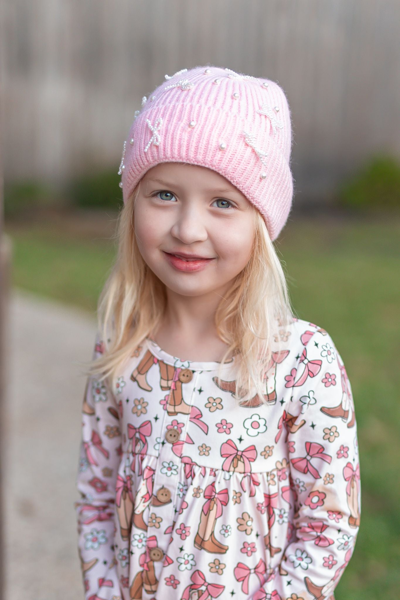 Pearl Bow Beanie