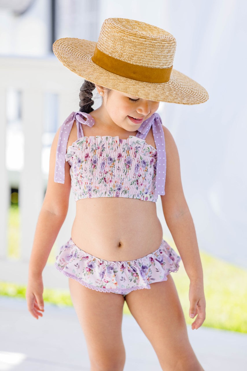 Waverly Shirred Swimsuit - Violet Breeze