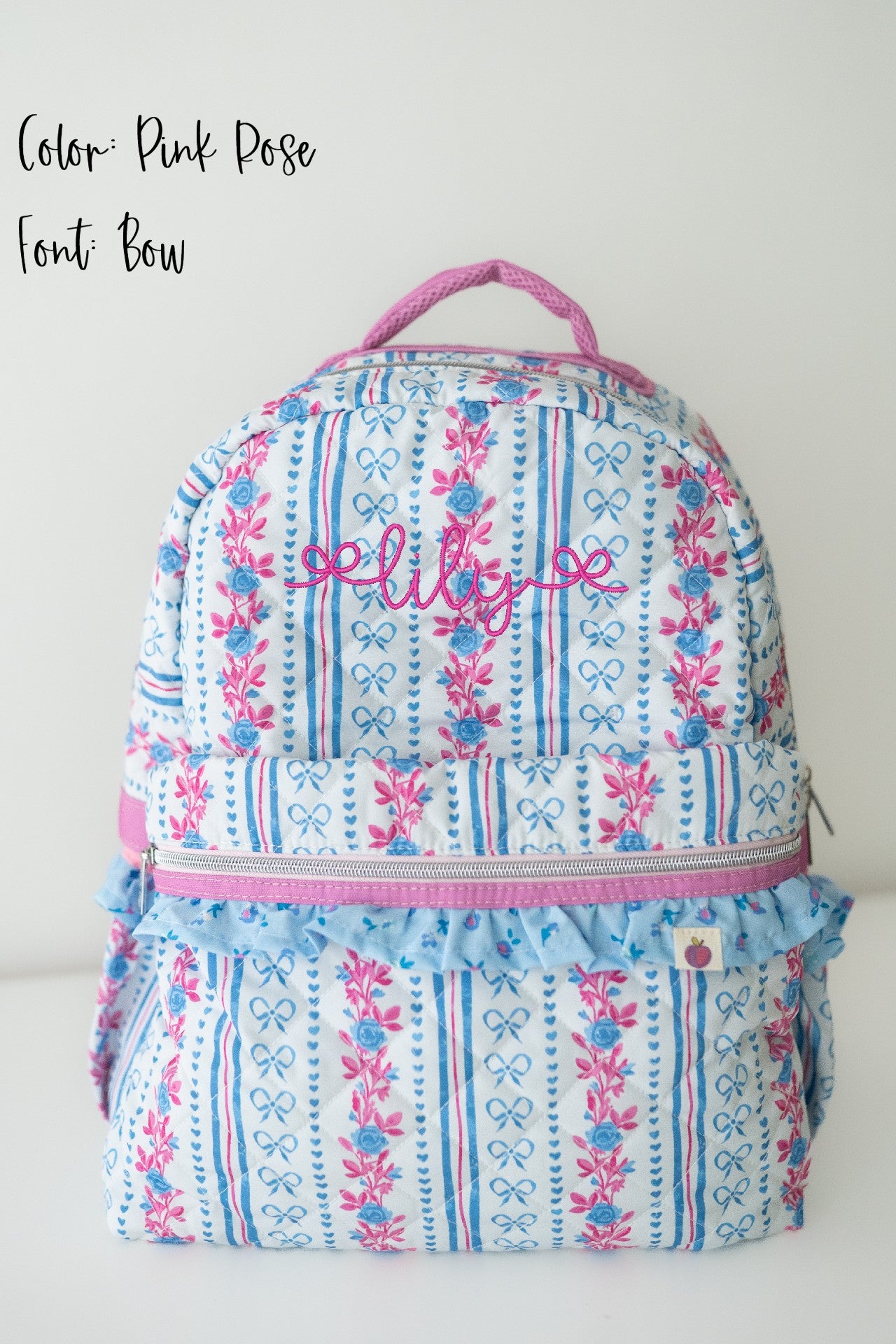 Quilted Mia Backpack - Rosé Ribbon Luxe