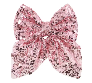 Pink Sequin Hair Bow