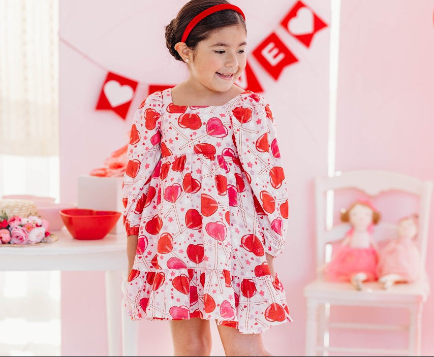 Puff Sleeve Dress - Lollipop Love
